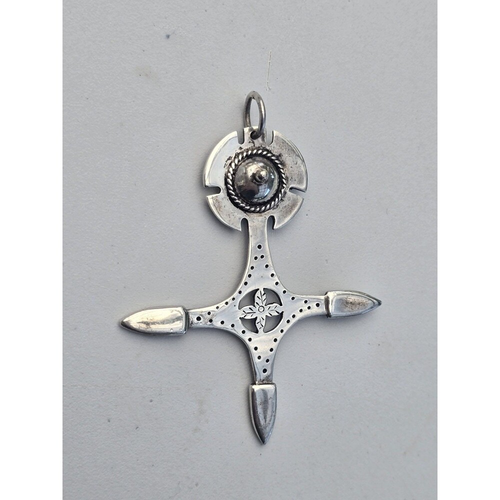 Sterling Silver 925 Tuareg Style Cross Pendant Agadez Design 15g